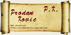 Prodan Ković vizit kartica